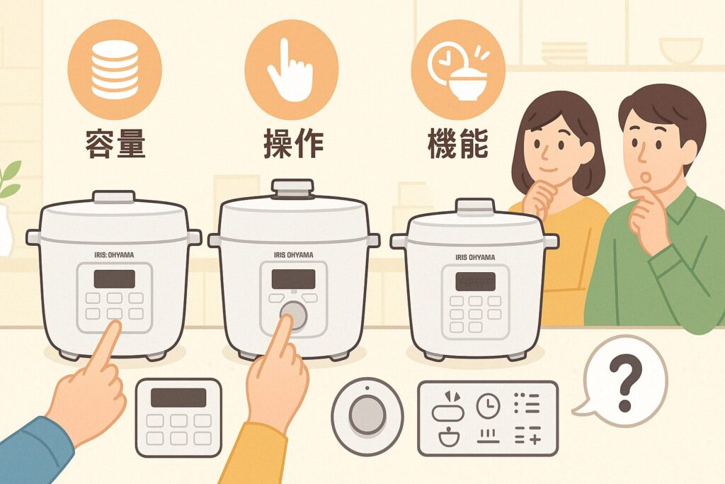 アイリスオーヤマ 電気圧力鍋 選び方 3つのポイント