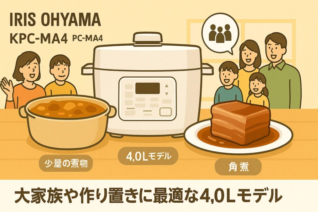 イリスオーヤマ 電気圧力鍋 4.0L おすすめ KPC-MA4 PC-MA4