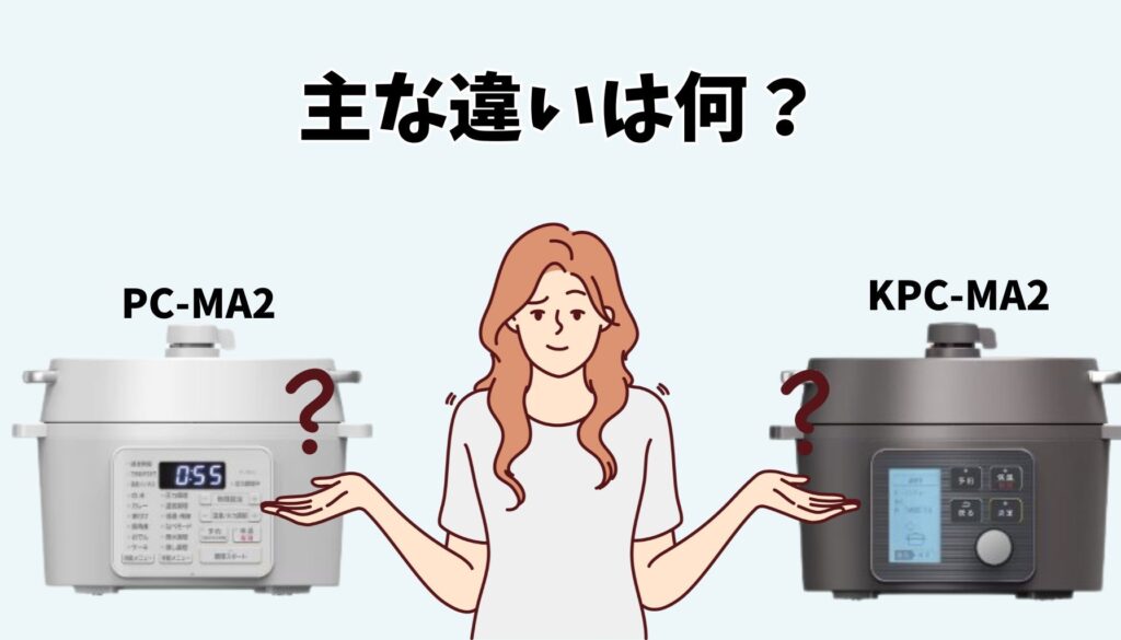 PC-MA2とKPC-MA2の主な違い