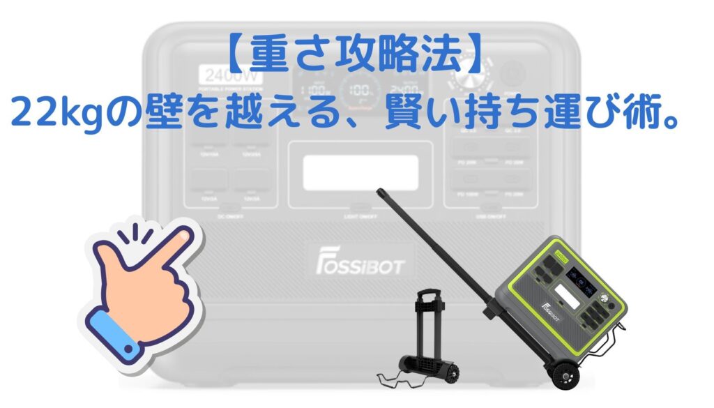 約22kgの重さと持ち運びの方法
