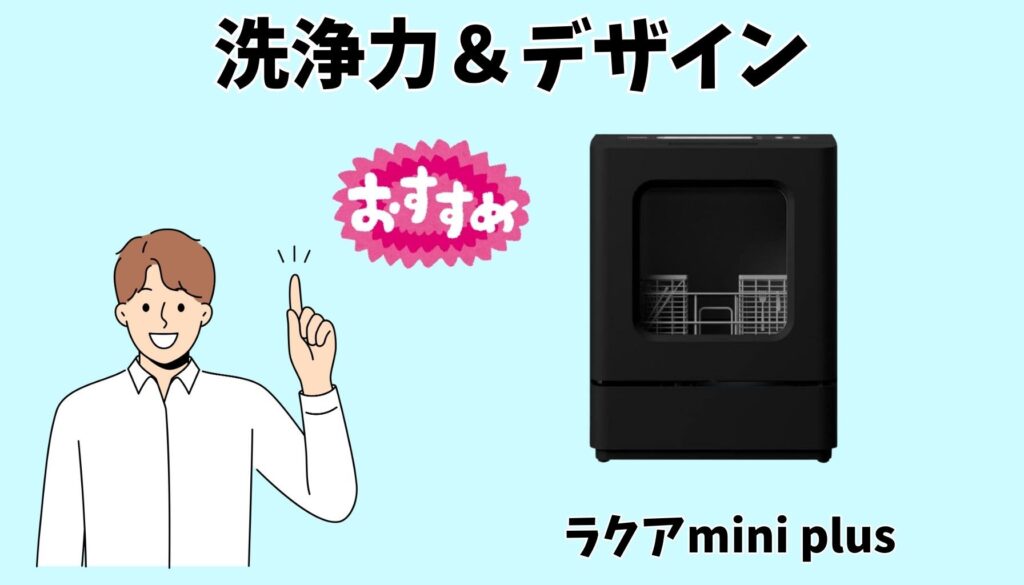 洗浄力とデザイン重視ならラクアmini plus