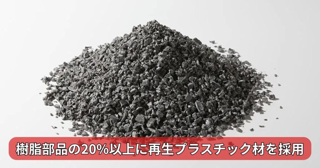 樹脂部品の20%以上に再生プラスチック材を採用