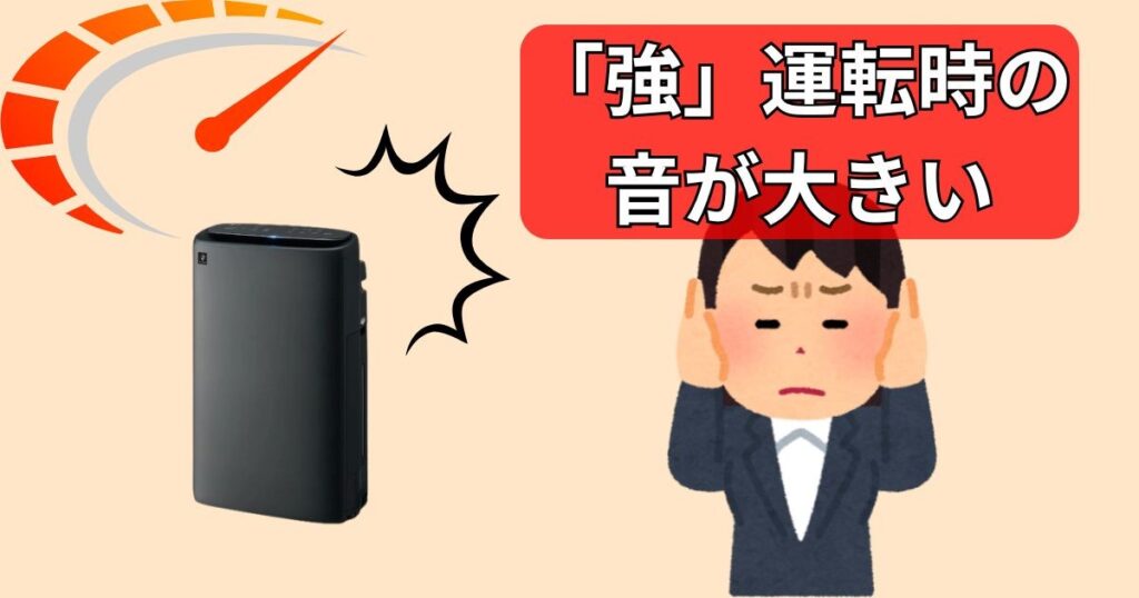 空気清浄「強」モードの音は大きめ