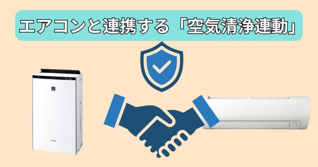 エアコンと連携する「空気清浄連動」はKI-UX70だけ