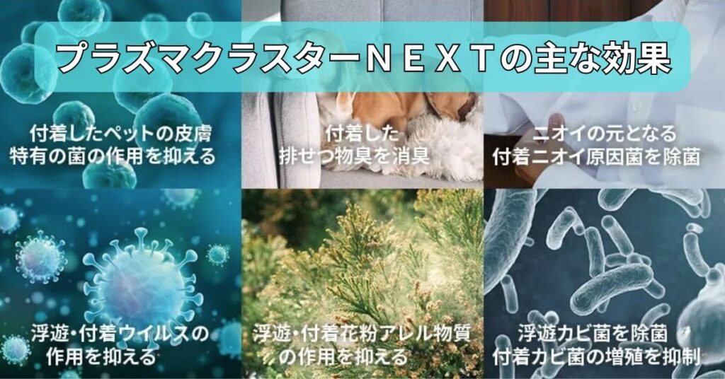 浮遊・付着するウイルスやニオイにも効果を発揮