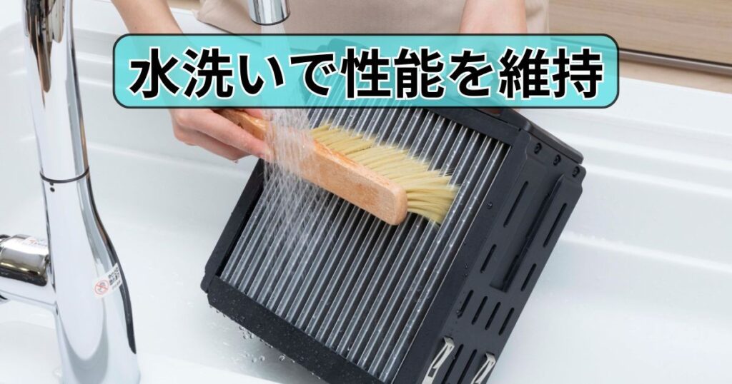 水洗いで性能を維持