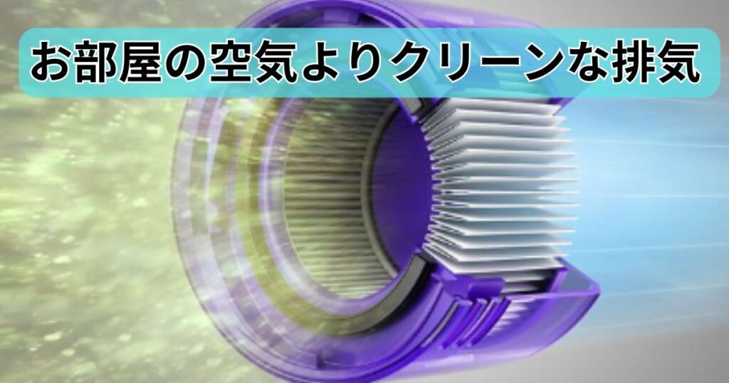 お部屋の空気よりもクリーンな排気