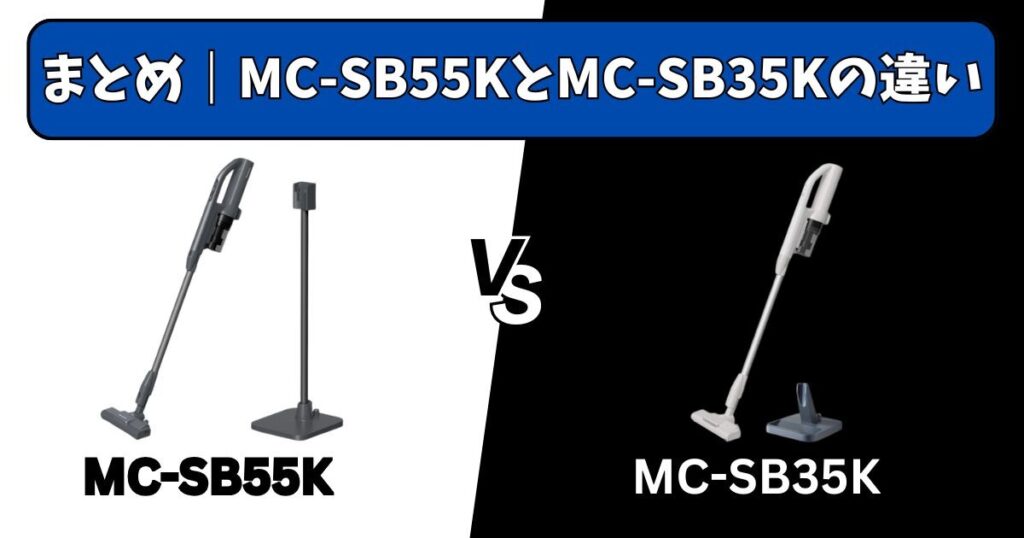 まとめ｜MC-SB55KとMC-SB35Kの違い