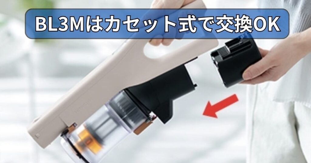 バッテリー｜「ラクかる(BL3M)」はカセット式で交換OK