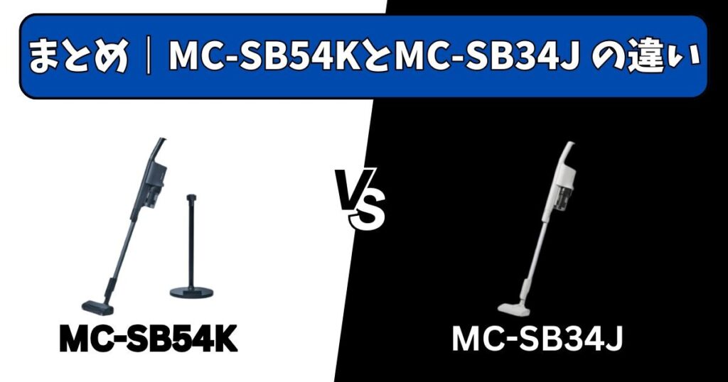 まとめ｜MC-SB54KとMC-SB34Jの違い