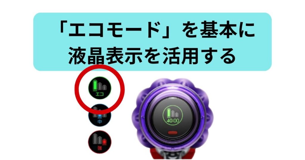 「エコモード」を基本に、液晶表示を活用する