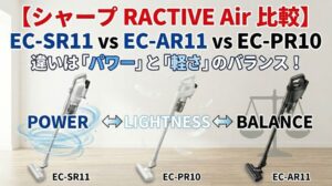 【シャープ RACTIVE Air 比較】EC-SR11 vs EC-AR11 vs EC-PR10 違いは「パワー」と「軽さ」のバランス！