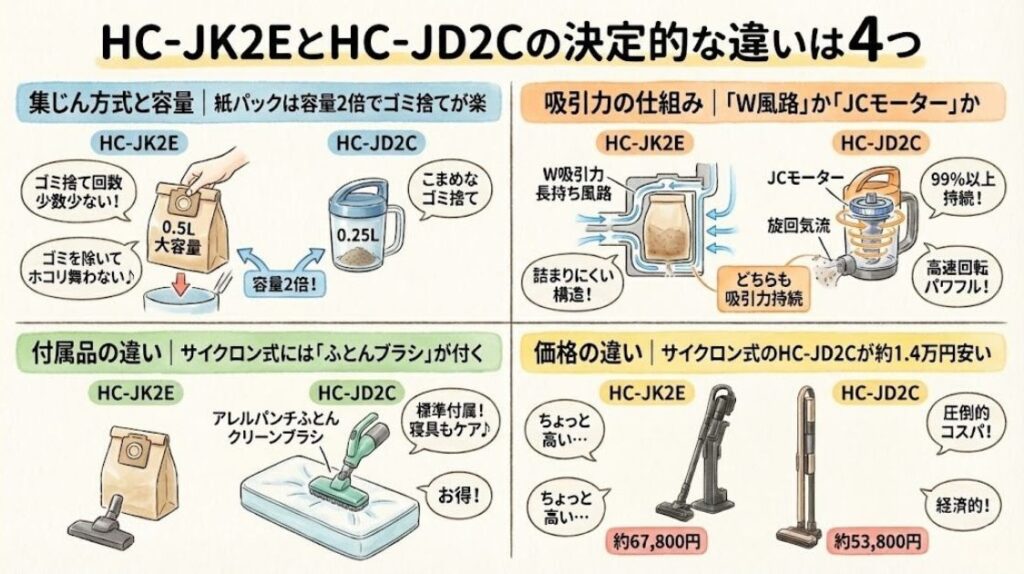 HC-JK2EとHC-JD2Cの決定的な違いは4つ