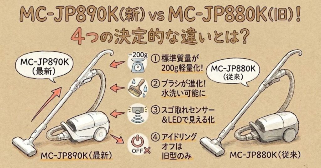 MC-JP890KとMC-JP880Kの決定的な4つの違い