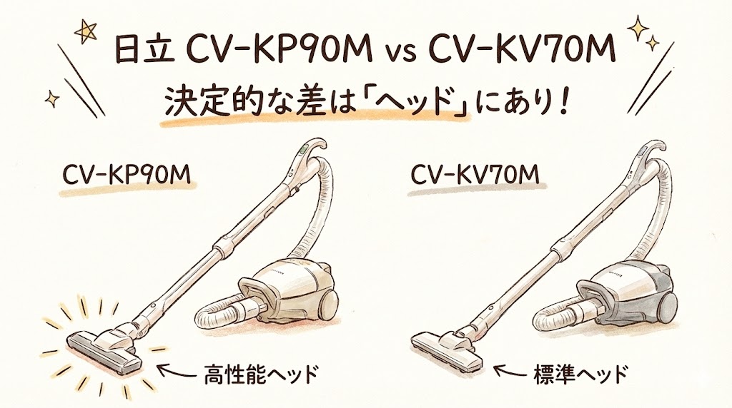 日立 CV-KP90MとCV-KV70Mの違いを比較｜決定的な差は「ヘッド」にあり！