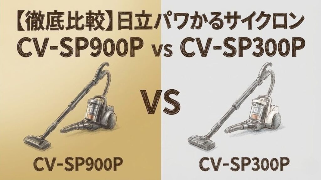 【徹底比較】日立パワかるサイクロン CV-SP900P vs CV-SP300P｜違いは排気と付属品にあり！