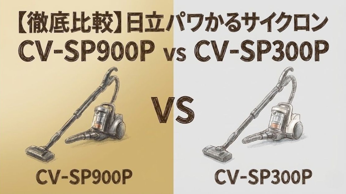 【徹底比較】日立パワかるサイクロン CV-SP900P vs CV-SP300P｜違いは排気と付属品にあり！