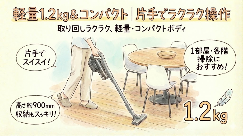 軽量1.2kg＆コンパクト