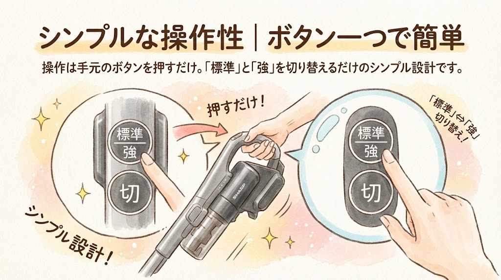 シンプルな操作性｜ボタン一つで簡単