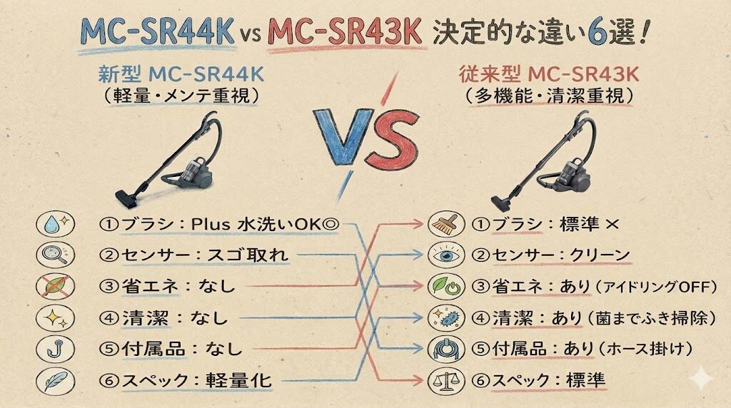 MC-SR44KとMC-SR43Kの決定的な違い6選