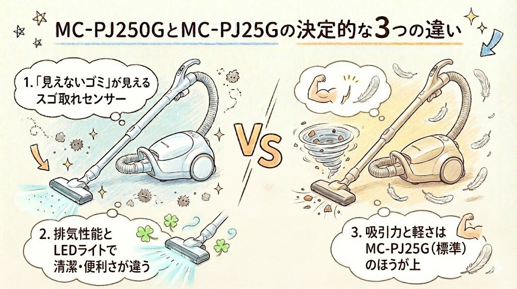 MC-PJ250GとMC-PJ25Gの決定的な3つの違い