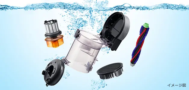 汚れが気になったらワンタッチで取り外して水洗いが可能。
