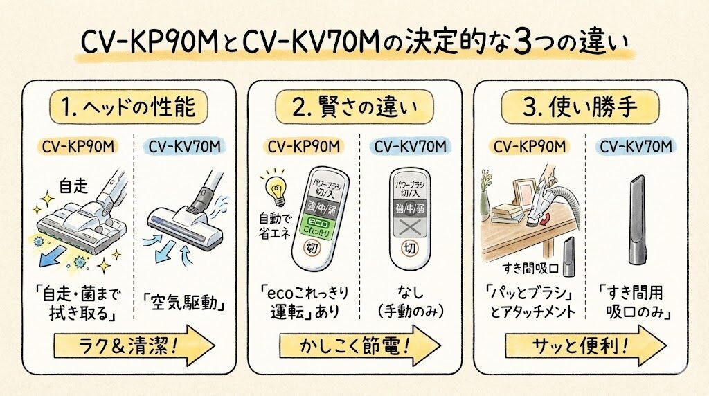CV-KP90MとCV-KV70Mの決定的な3つの違い