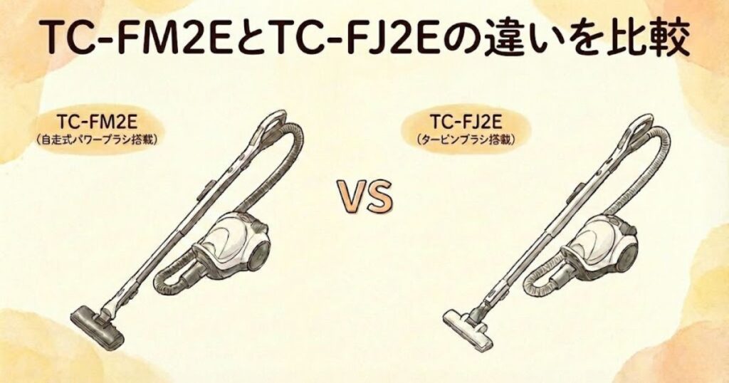 三菱掃除機 TC-FM2EとTC-FJ2Eの違いを比較｜「自走ブラシ」の有無が決定打