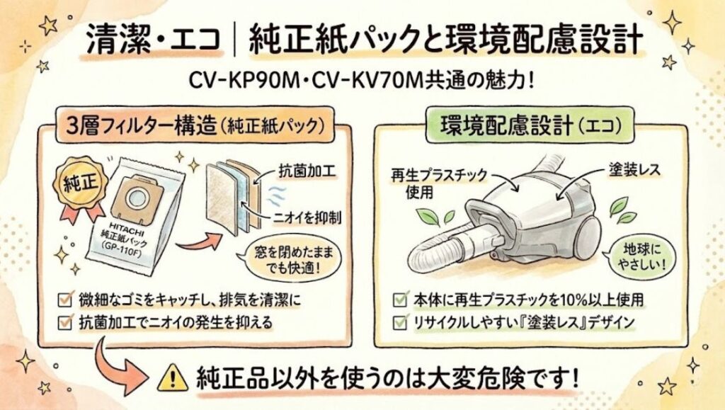 清潔・エコ｜純正紙パックと環境配慮設計