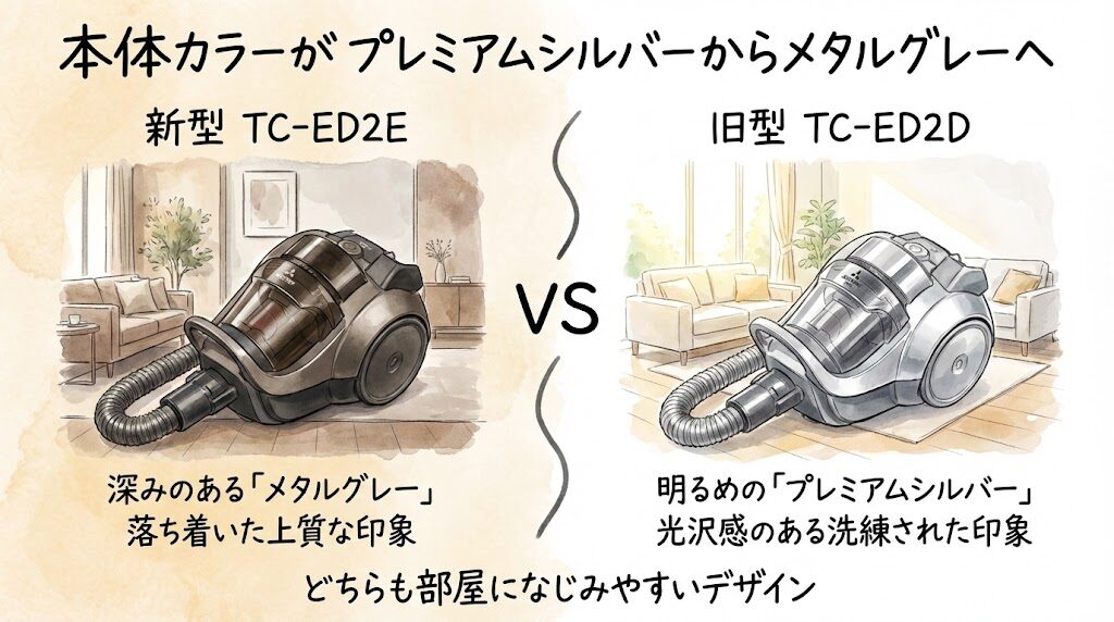 本体カラーがプレミアムシルバーからメタルグレーへ