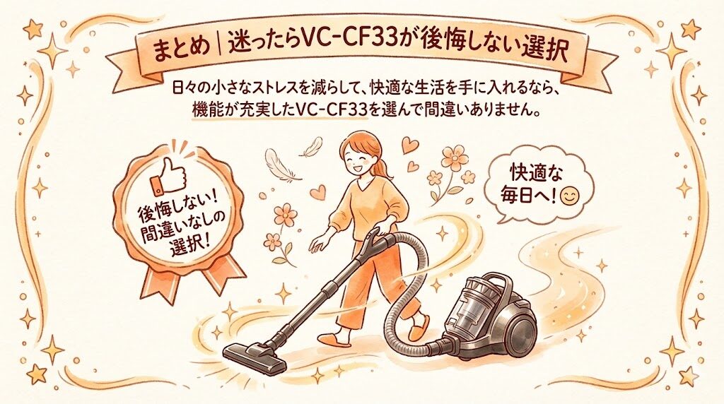 まとめ｜迷ったらVC-CF33が後悔しない選択