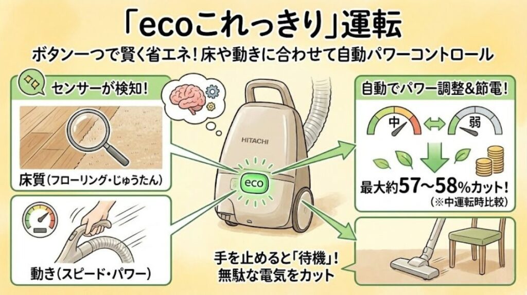 「ecoこれっきり」運転｜勝手に節電する賢い頭脳