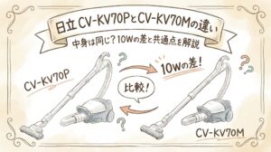 日立 CV-KV70PとCV-KV70Mの違い｜中身は同じ？10Wの差と共通点を解説