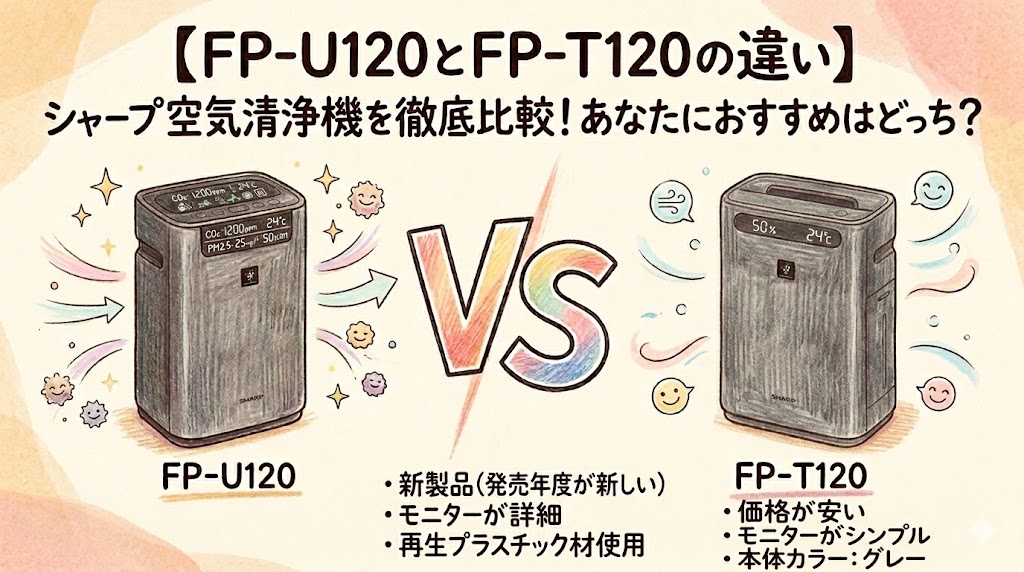 【FP-U120とFP-T120の違い】シャープ空気清浄機を徹底比較！あなたにおすすめはどっち？