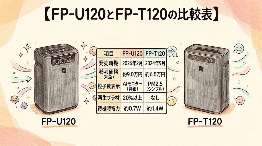FP-U120とFP-T120の比較表