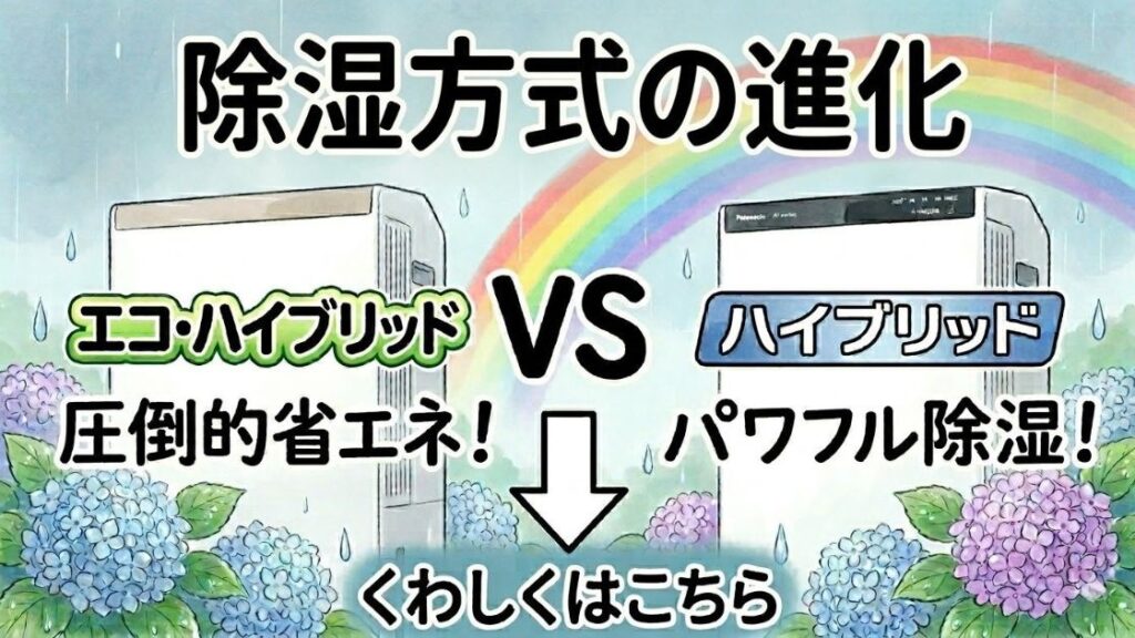 除湿方式の進化｜エコ・ハイブリッド方式で圧倒的な省エネに