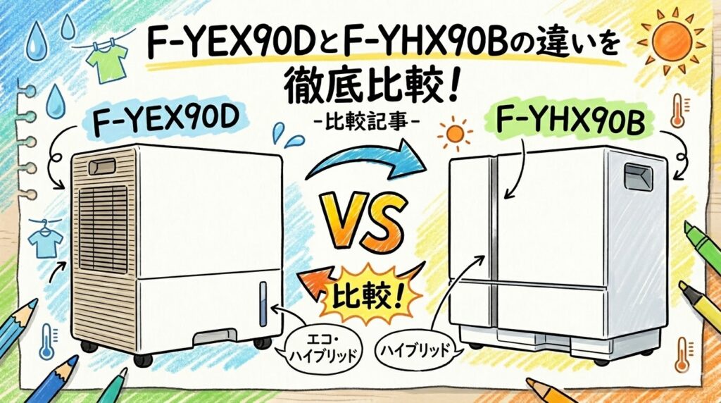 F-YEX90DとF-YHX90Bの違いを徹底比較！電気代と乾燥スピードで選ぶパナソニック除湿機