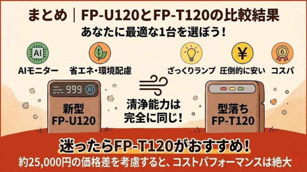 まとめ|FP-U120とFP-T120の比較結果