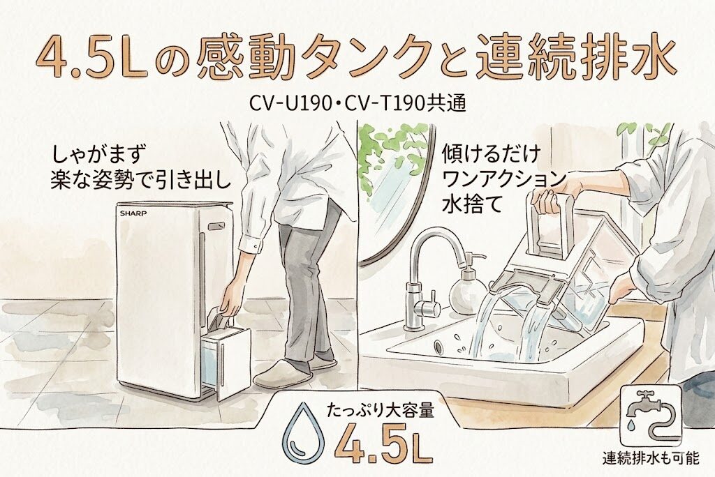4.5Lの感動タンクと連続排水