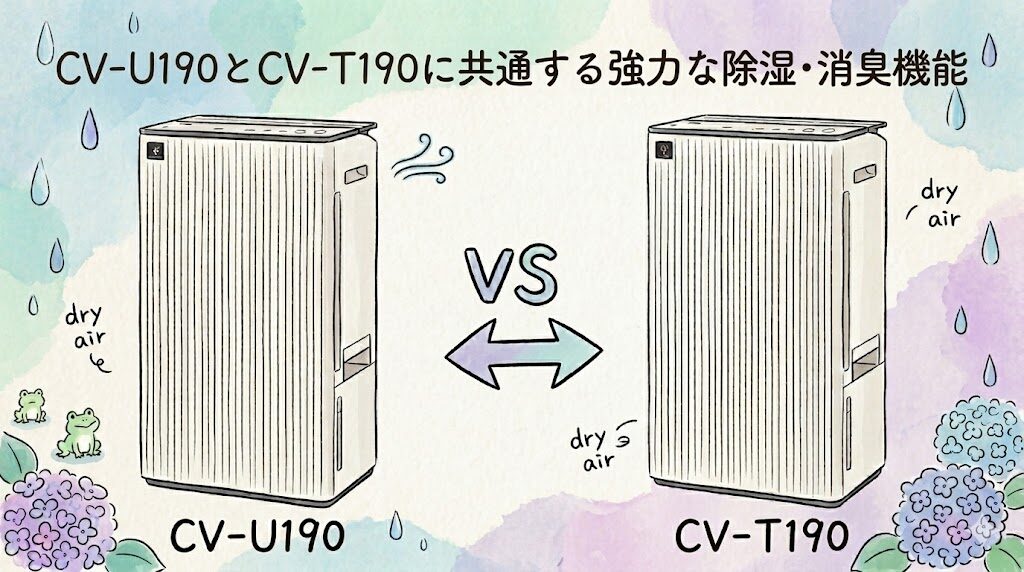 CV-U190とCV-T190に共通する強力な除湿・消臭機能