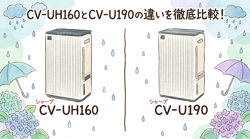 CV-UH160とCV-U190の違いを徹底比較！シャープ衣類乾燥除湿機のおすすめはどっち？