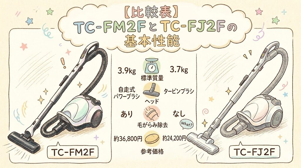 【比較表】TC-FM2FとTC-FJ2Fの基本性能と違いを一覧で確認