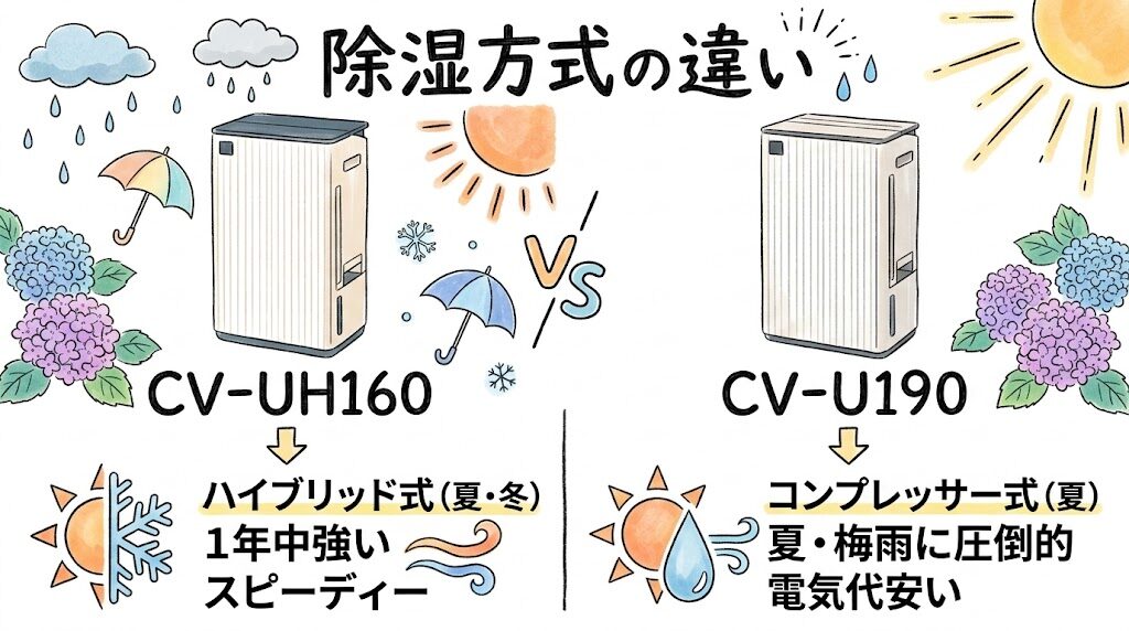 除湿方式の違い