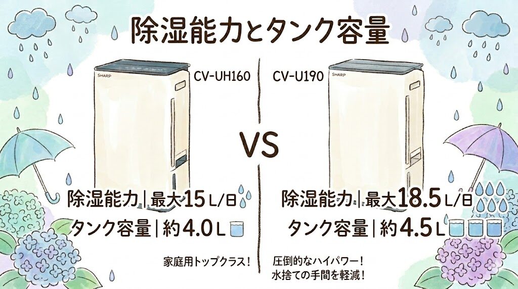 除湿能力とタンク容量