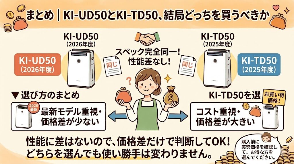 まとめ｜KI-UD50とKI-TD50、結局どっちを買うべきか